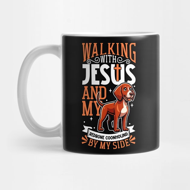 Jesus and dog - Redbone Coonhound by Modern Medieval Design